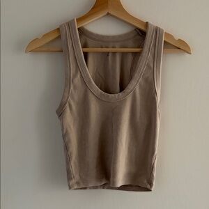 Tan Women's Crop Tank Top